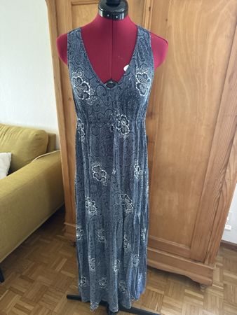 Kleid lang Odd Molly Grösse 2 dunkelblau mit Muster