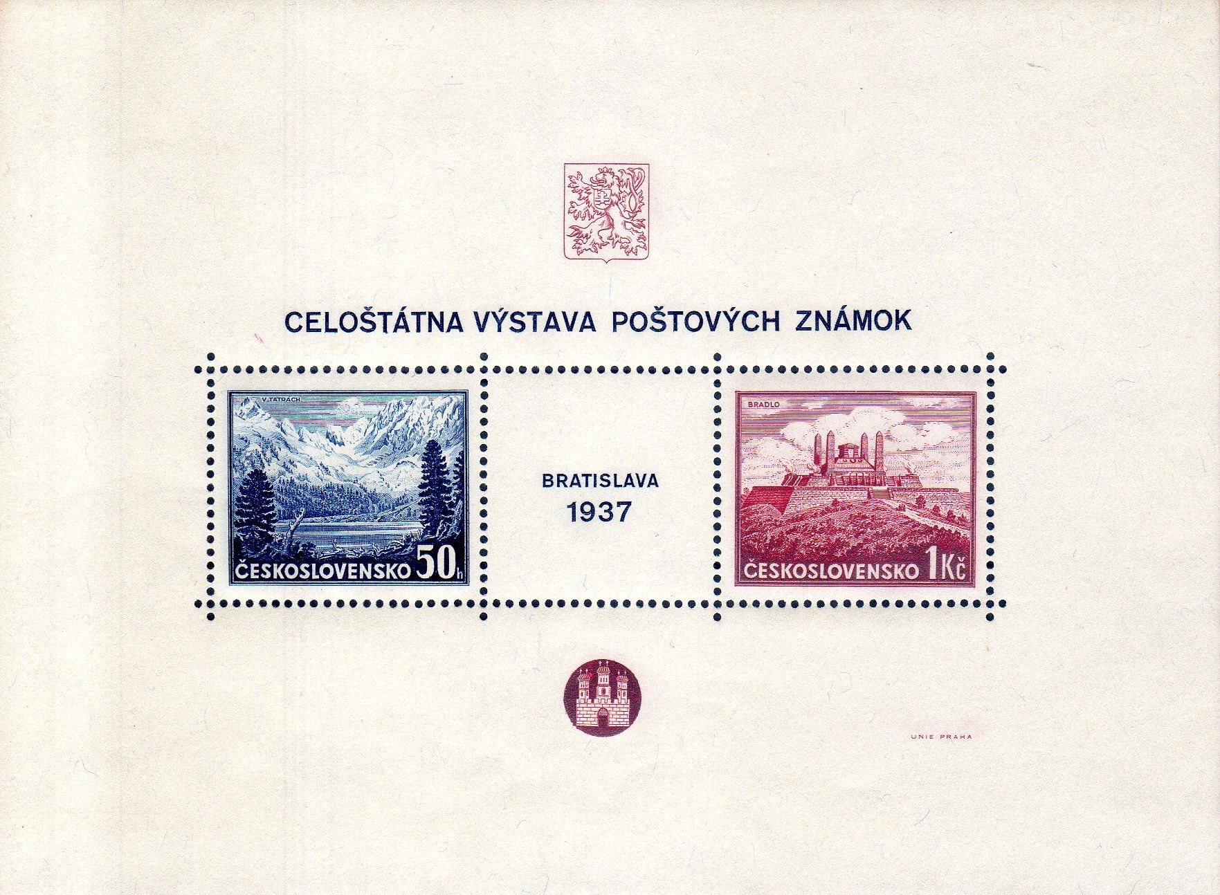 Tutti i francobolli: BLOCK BRIEFMARKENAUSSTELLUNG BRATISLAVA 1937 **POSTFRISCH** – Nuovo (secondo la descrizione) da Losone venduto da EM2019