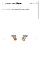 CITRINE STUD EARRINGS KAREN WALKER ROCK GARDEN 3 GEMSTONE