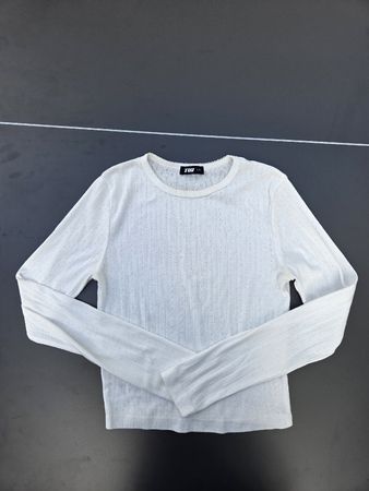 Langarmshirt weiss strukturiert Grösse M 