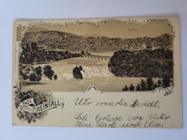 Ansichtskarte Rheinfall gelaufen  1900 Schweiz UPU RZ