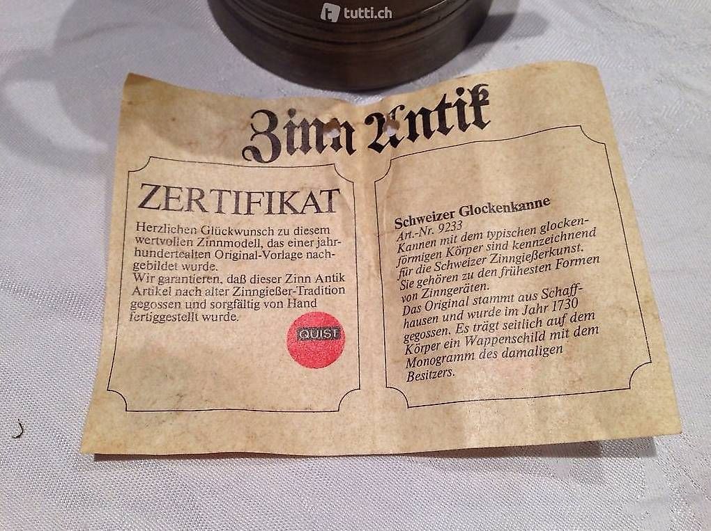 Caraffe: Zinn Glockenkanne Antik – Usato da Itingen venduto da Haefi 3