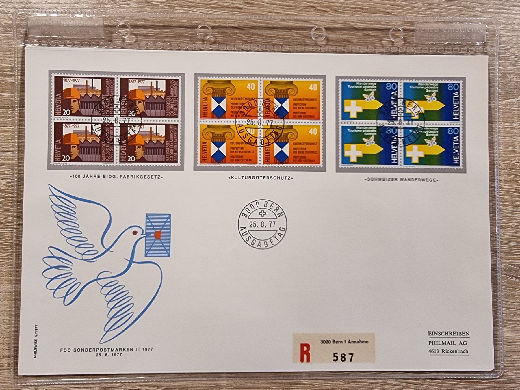 Tutti i francobolli: 4 Gross-FDC CH 1977 - 4 Serien - Ersttagsstempel – Usato da Buchen venduto da Jonny58 1