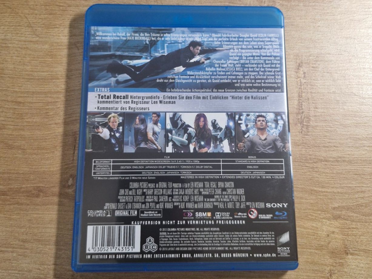 Tutti i DVDs: Total Recall (2012) Bluray – Usato da Pfungen venduto da Whitie 1