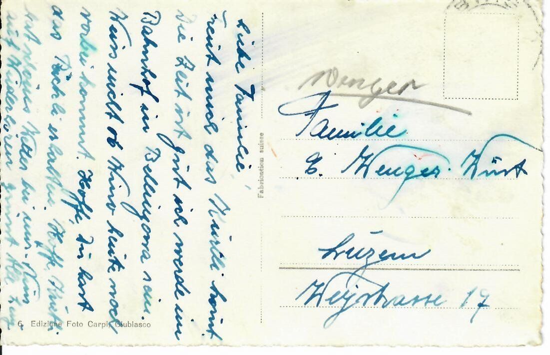 Cartoline postali: Chiesa e casa parrocchiale - Giubiasco – Usato da Hochdorf venduto da Ziegel-16 1