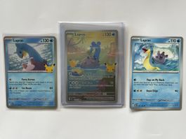 Lapras 017/128 131/128 131/165 MEW 30th Anniversary  3x 