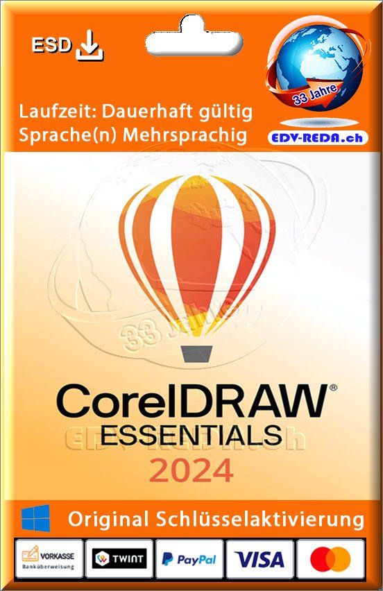 CorelDRAW Software: CorelDRAW Essentials 2024 für Windows Dauer Lizenz – Neu (gemäss Beschreibung) aus Langenthal von Reda
