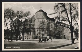 AK Stuttgart, Altes Schloss mit Zeppelin