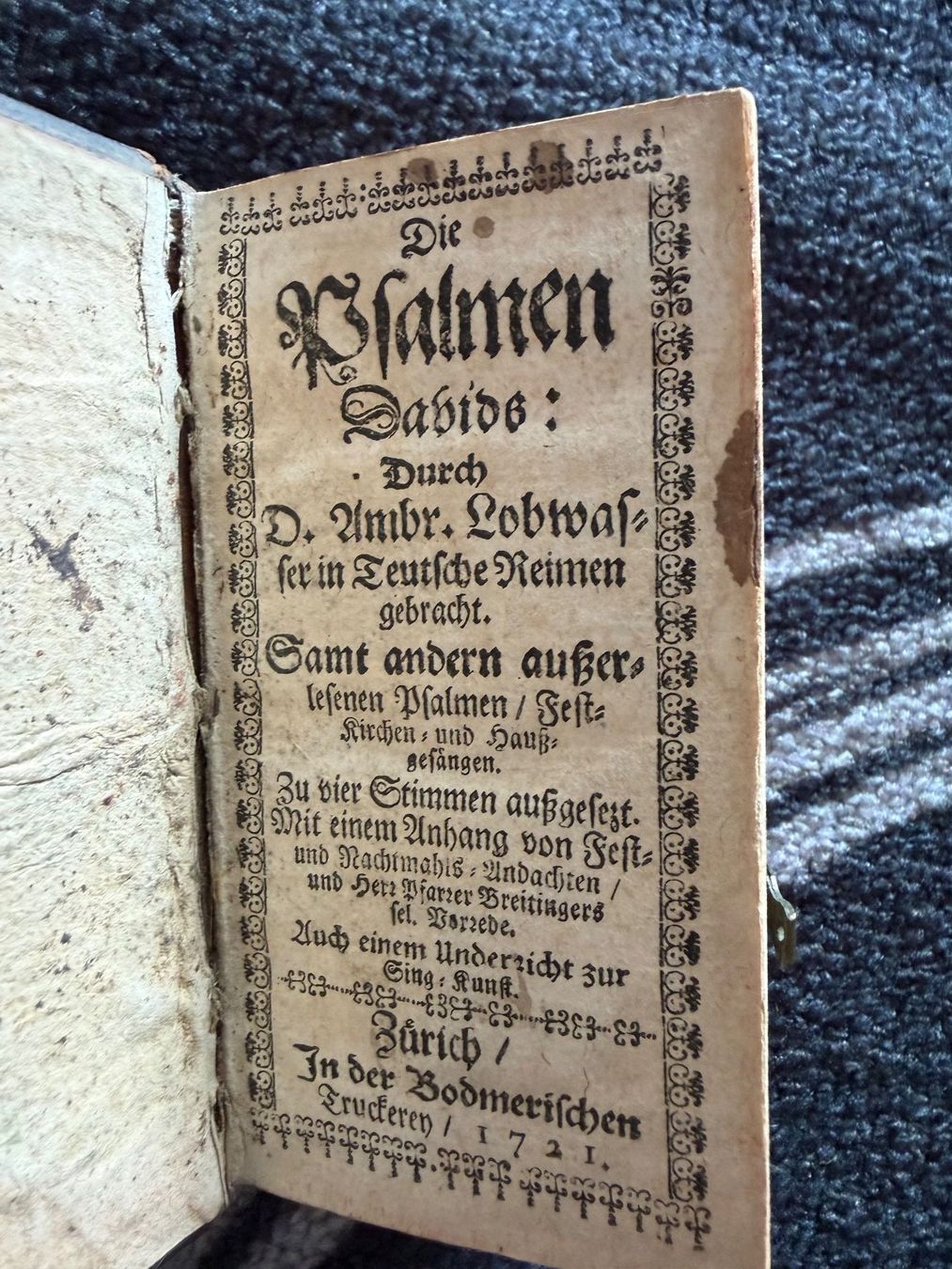 Bücher: Die Psalmen Davids 1721 – Defekt aus Ossingen von kimpossibel 5