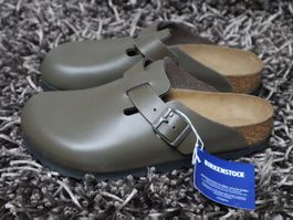 Birkenstock, Boston, Gr. 37, Leder, concrete gray, NEU