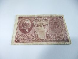 Italie 5 Lira 25.11.1944