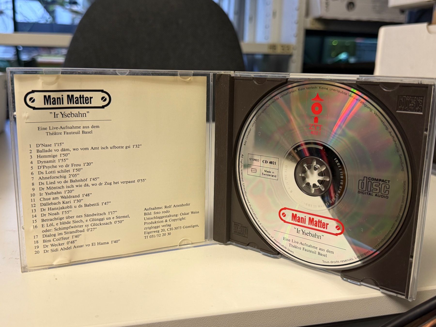 CD: Mani Matter - Ir Ysebahn - HB21A – Usato da Küsnacht ZH venduto da Jazztilldawn 2