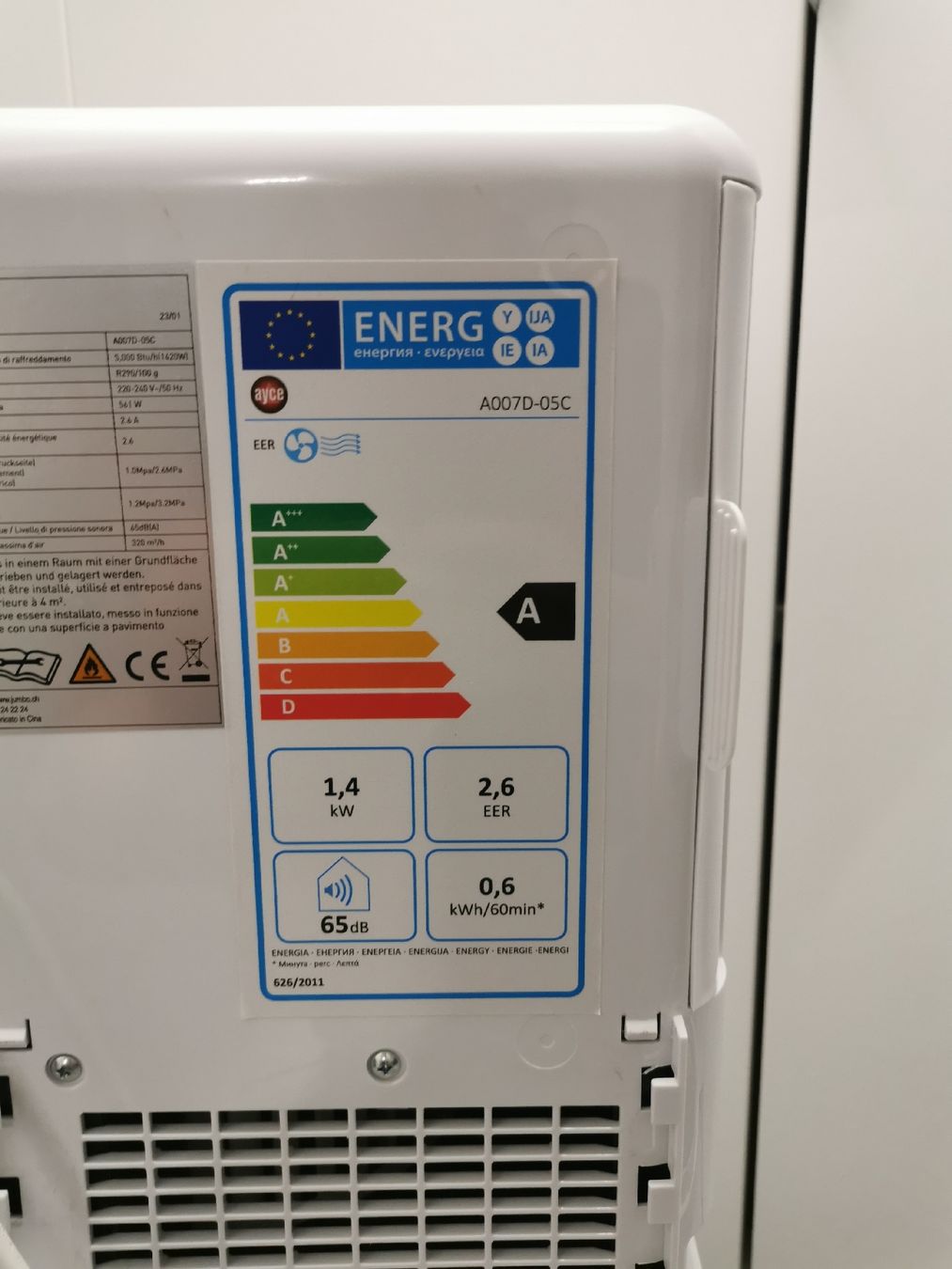 Condizionatori: ayce Klimagerät 5000 BTU A007 G-05 – Usato da Flüh venduto da basil62 3