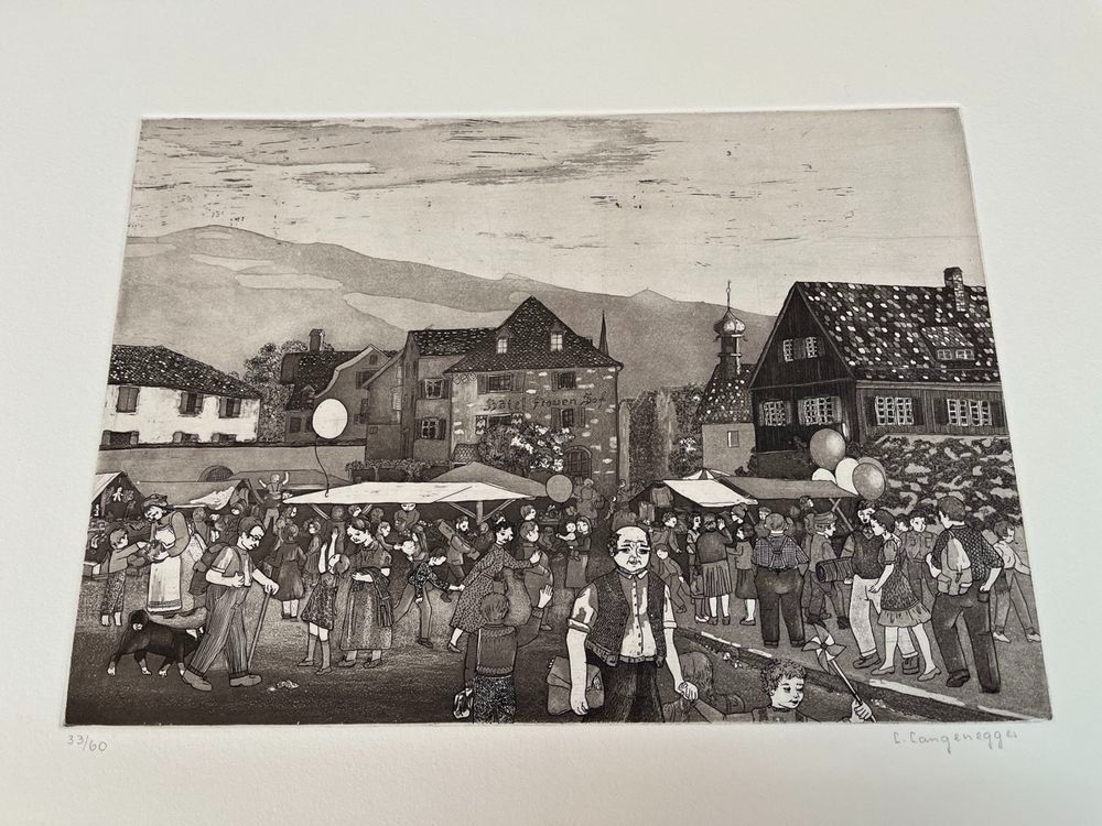 Grafica & Litografie: Lilly Langenegger RADIERUNG SIGNIERT NUMMERIERT – Usato da Gersau venduto da grafik-kunst 3