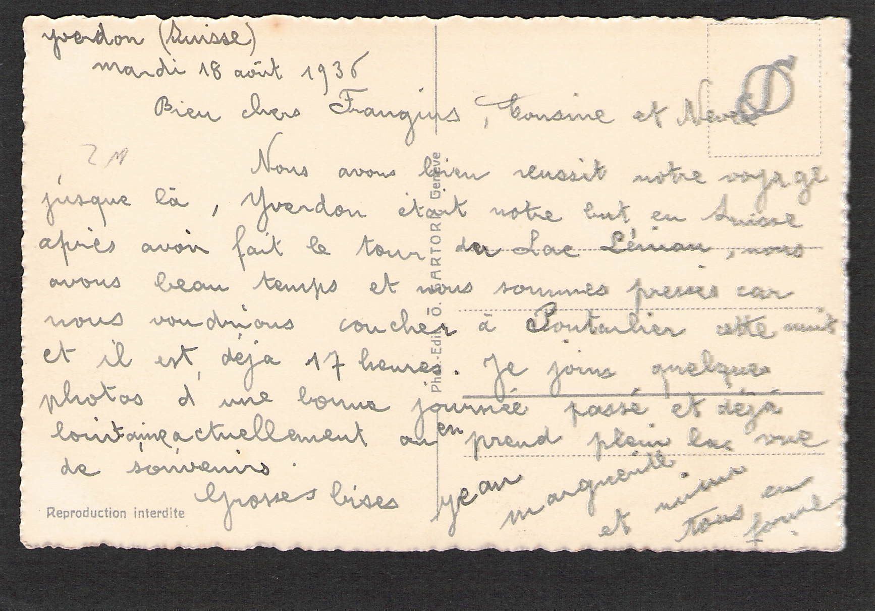 Ansichtskarten: CP/ NE Yverdon , 1936 – Gebraucht aus Reichenburg von Pipo-67 1