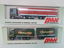 AWM Automodelle 2er LKW-Set Planzer / Hollenstein H0 1:87