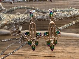Vintage Ohrschmuck - Silber emailliert - im Art Deco Stil