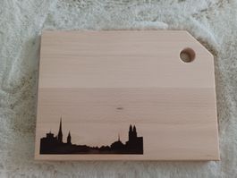 Schneidebrett aus Holz, Motiv Zürich
