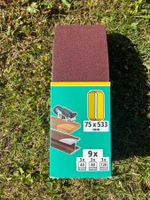 Schleifbänder 75x533 mm Körnung 40 80 120 9 Stück neu