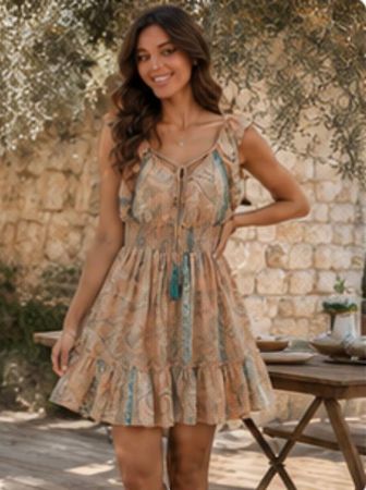 Vend Jolie robe bohémienne imprimée - Légère et féminine