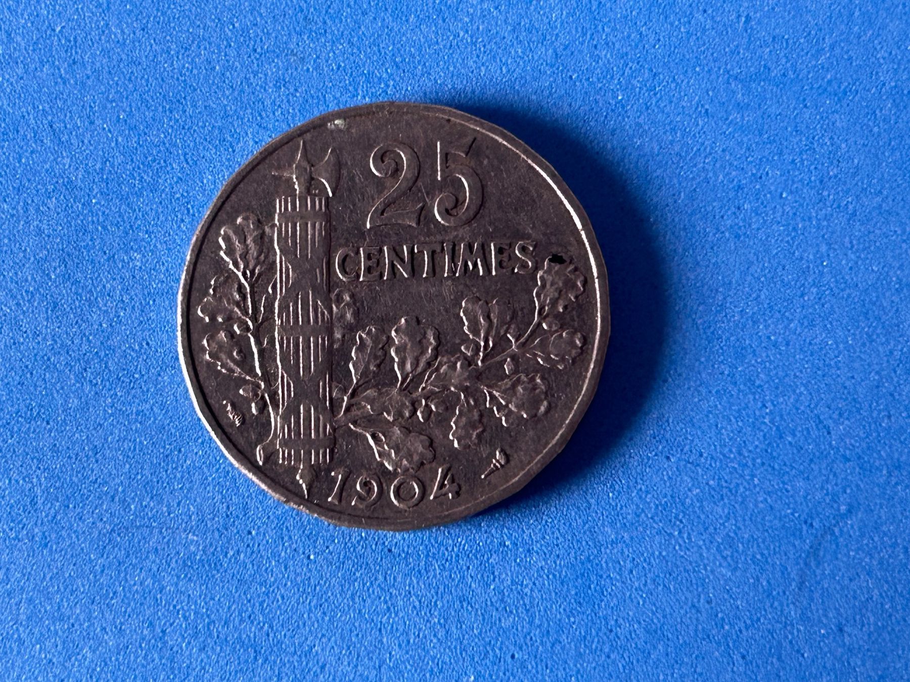Tutti le monete: France - 25 Centimes 1904 – Usato da Corcelles NE venduto da AJKader 9
