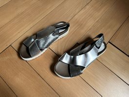 REBECCA STREET - Leder Sandale silbern 38