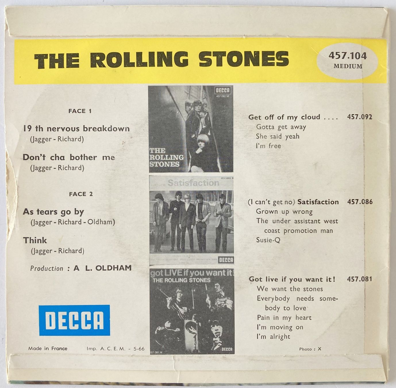 Schallplatten: ROLLING STONES - 19TH NERVOUS BREAKDOWN – Gebraucht aus Bottens von hotter-than-hell 1