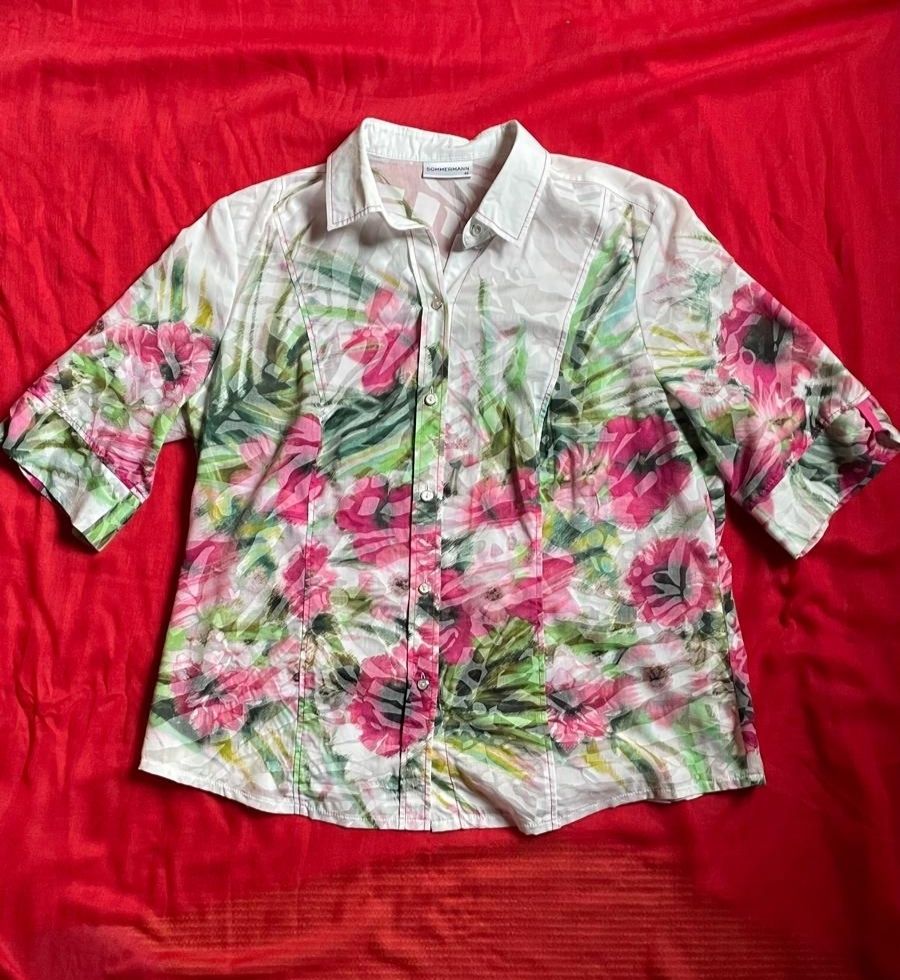 Camicette: Bluse Oberteil Gr. 44 von Sommermann mit Blumenmuster – Usato da Schaffhausen venduto da sunsetever 7