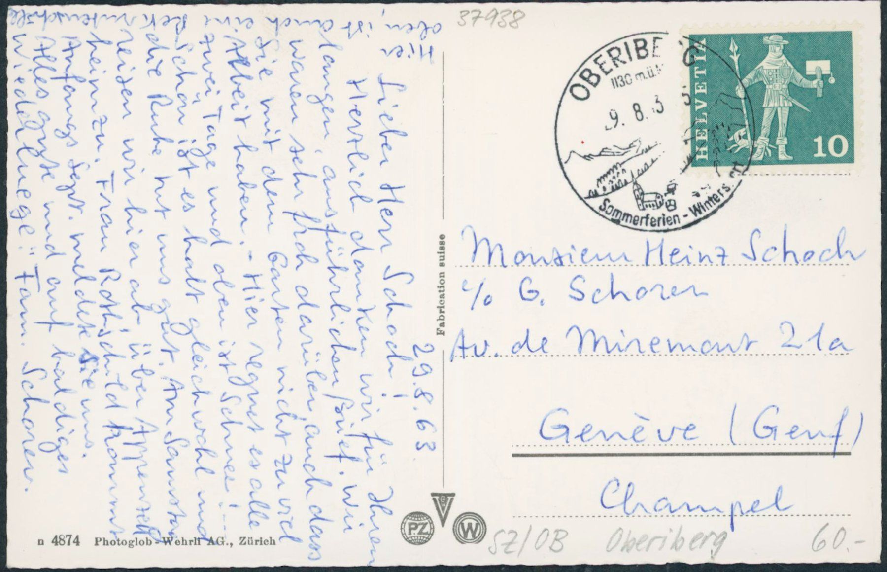 Cartoline postali: SZ Oberiberg – Usato da Schindellegi venduto da masutka7 1