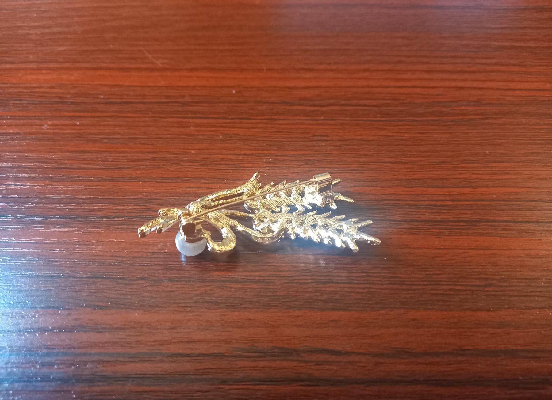 Broschen & Nadeln: 5x Goldene Brosche Ähren Perle Strass Vintage - Broche blé – Neu und originalverpackt aus Bussigny von NATURALO 3