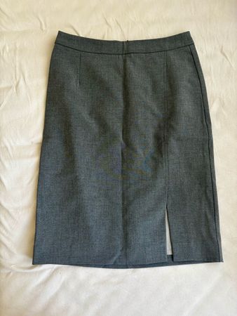 Benetton Bleistiftrock Grau mit Schlitz, zeitlos & elegant!