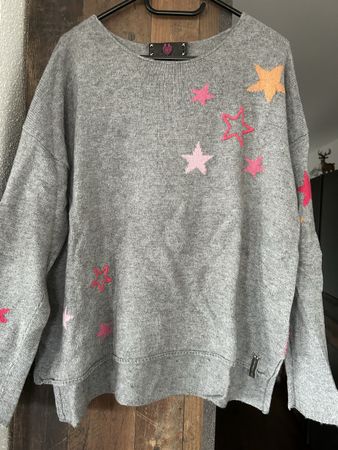Lieblingsstueck Pullover Gr. 42 Grau mit Sternenmuster