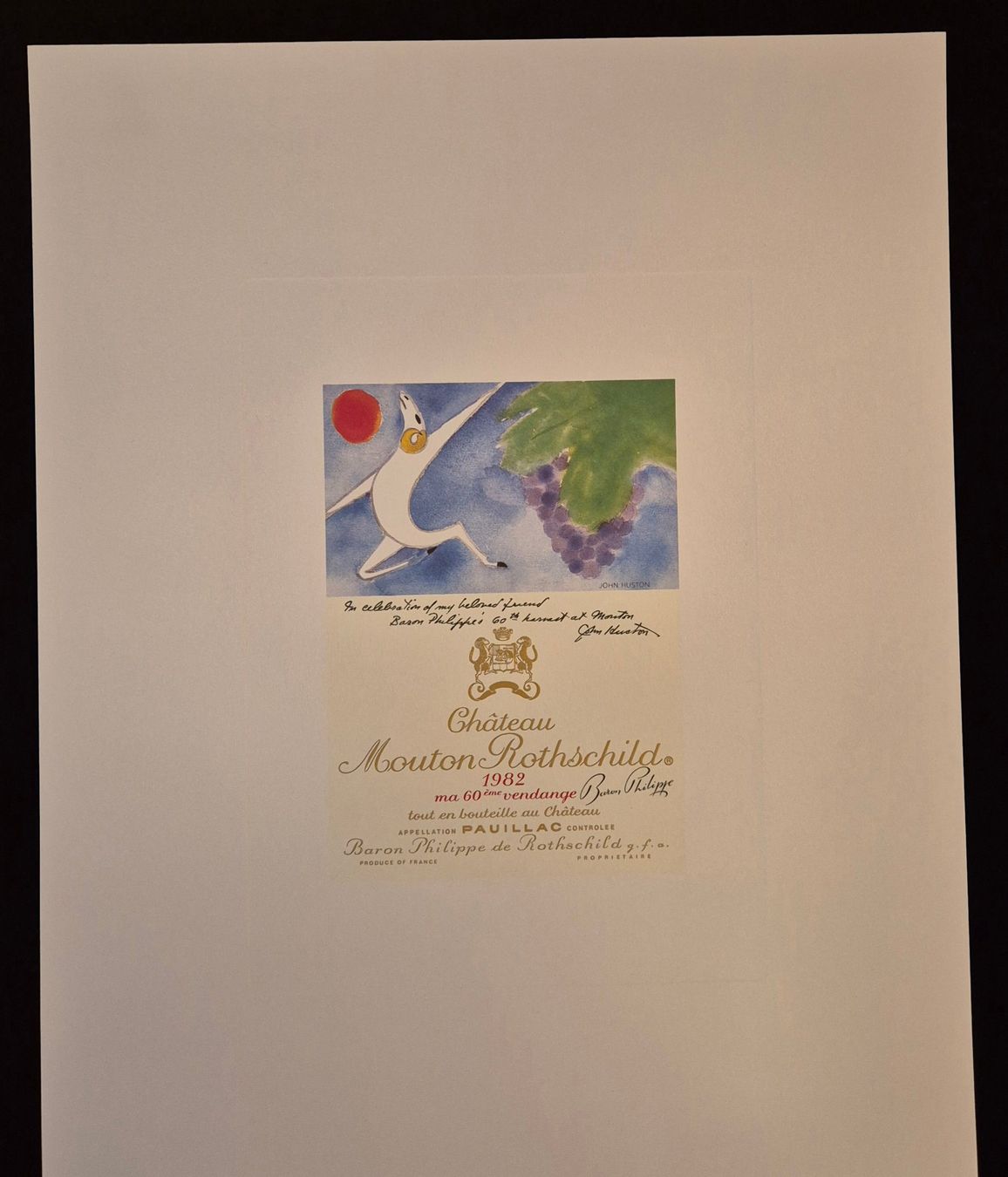 Arts picturaux & lithographies: Mouton Rotschild Litho, 1982, John Huston – D'occasion à Luzern par Louis-XVI 1