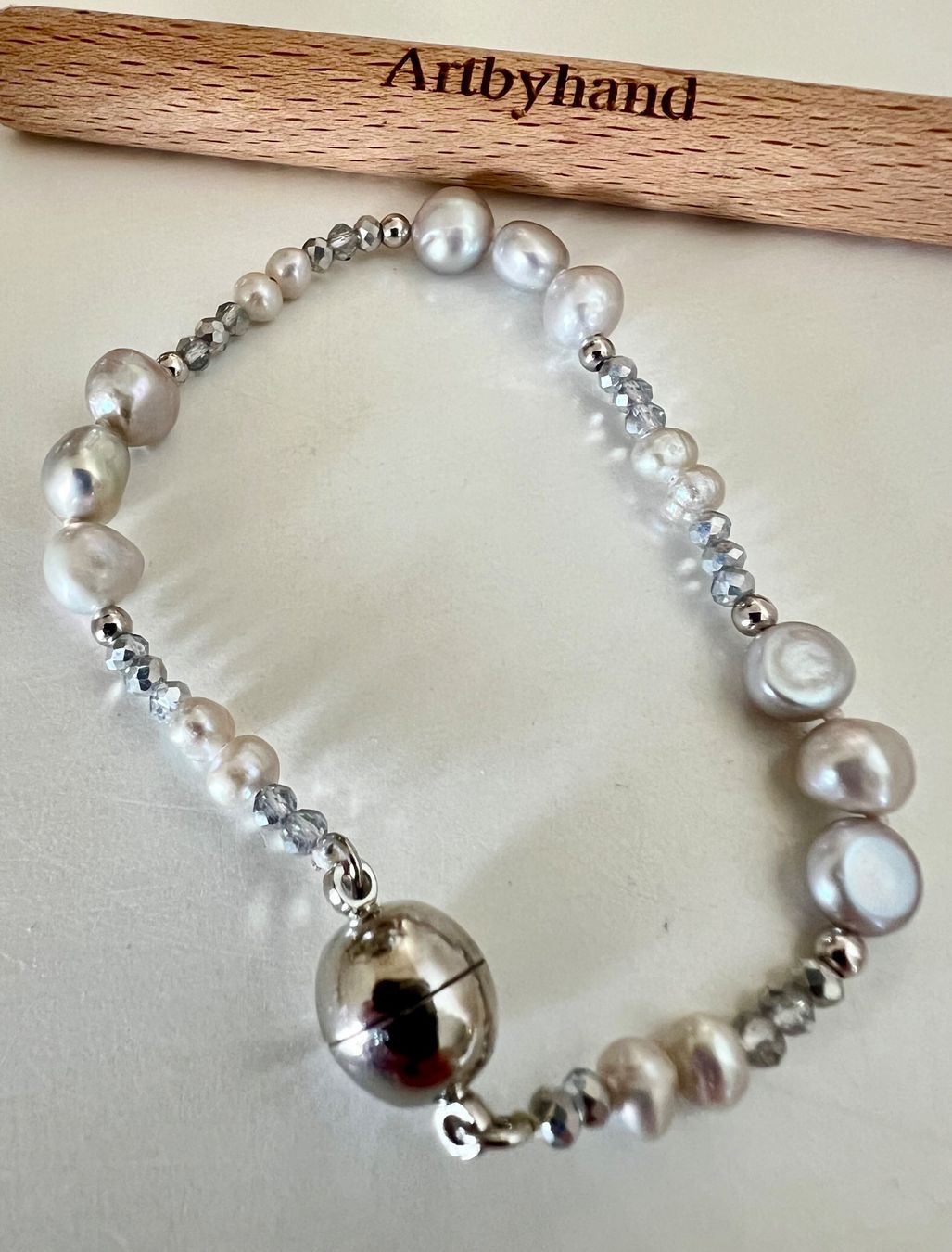 Bracciali & Braccialetti: Echt - Perlenarmband Silberne Barock & Glasschliff Perlen – Usato da Ruswil venduto da artbyhand 3