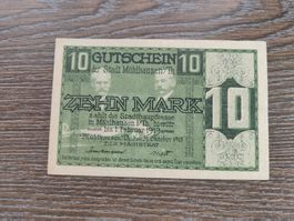 Deutschland Notgeld, Mühlhausen 10 Mark 31.10.1918 !!!!