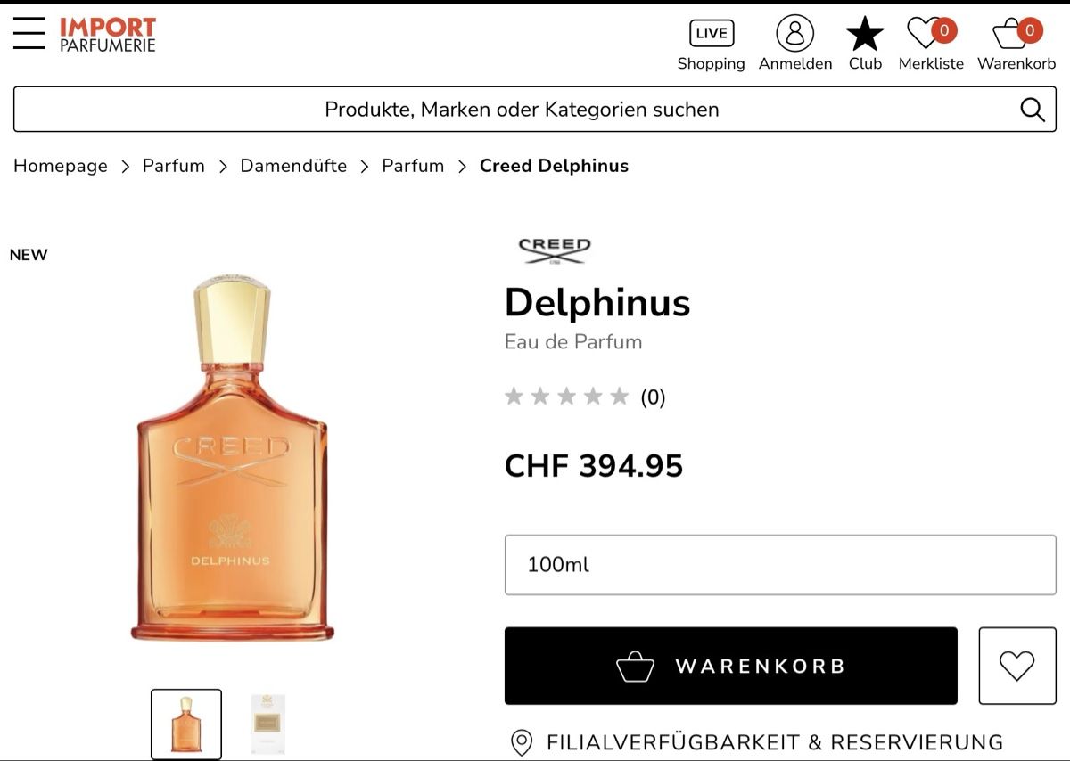 Creed Profumi & Eau de Toilette: Creed Delphinus EdP 100 ml NP 395.- – Nuovo e nell'imballaggio originale da Magadino venduto da sylvierosa 5