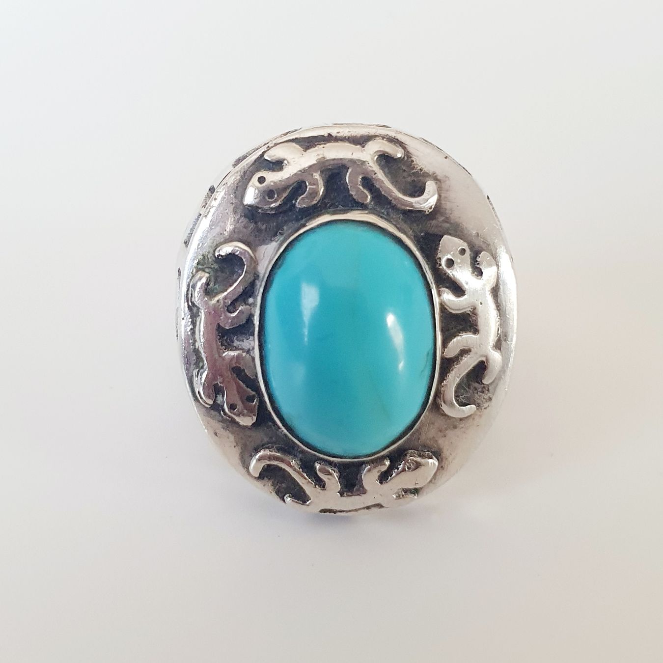 Anelli: Vintage Silber Ring mit Türkis-Stein, Grösse 20.3 mm, – Usato da Kreuzlingen venduto da Wunderkiste123 2