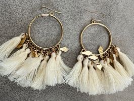 Schmuck Ohrringe Fransen Creolen Goldfarben Sommer MustHave