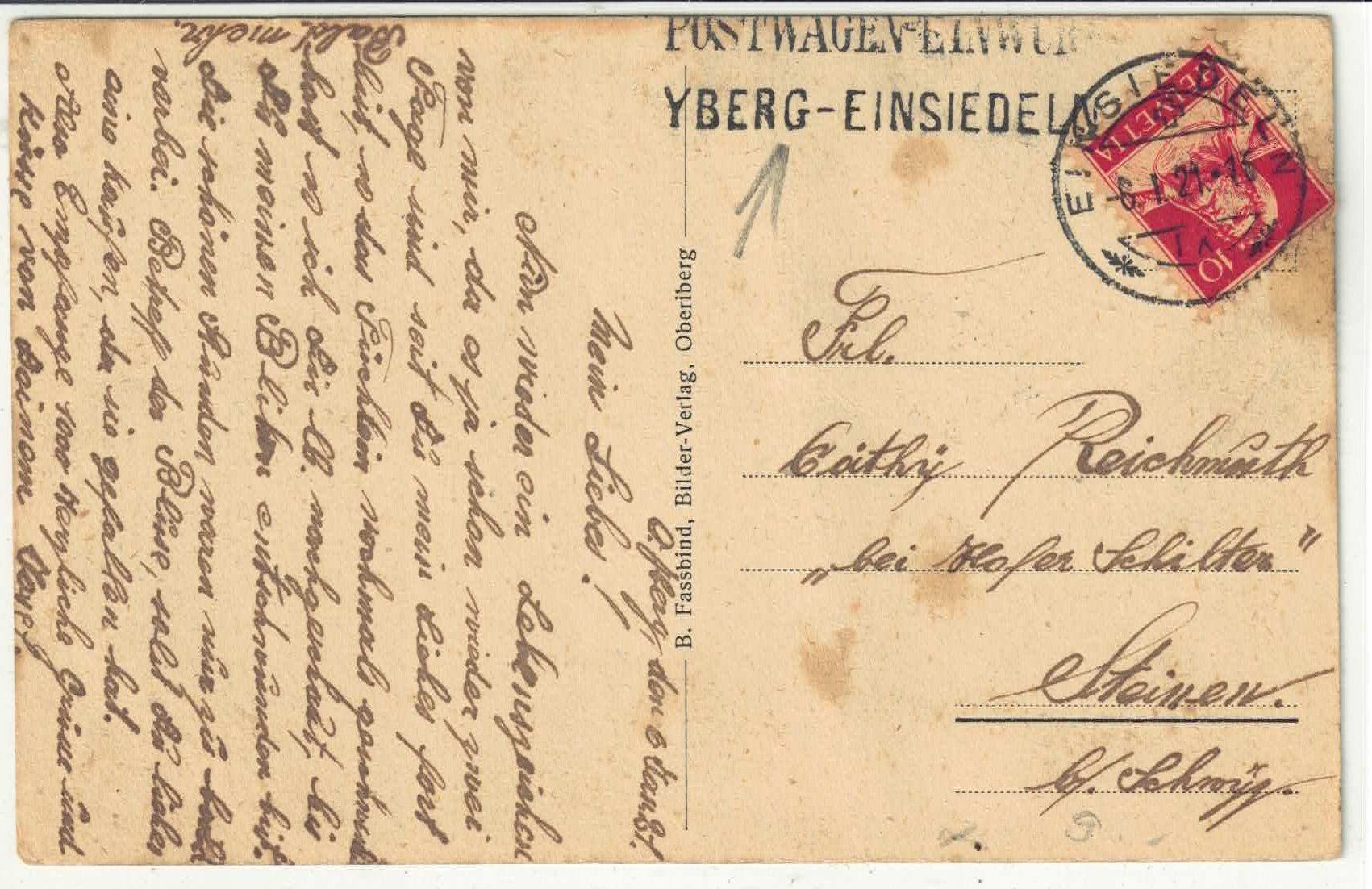 Cartes postales: Oberiberg - Generalansicht im Winter – D'occasion à Ettingen par Kartenplanet 1