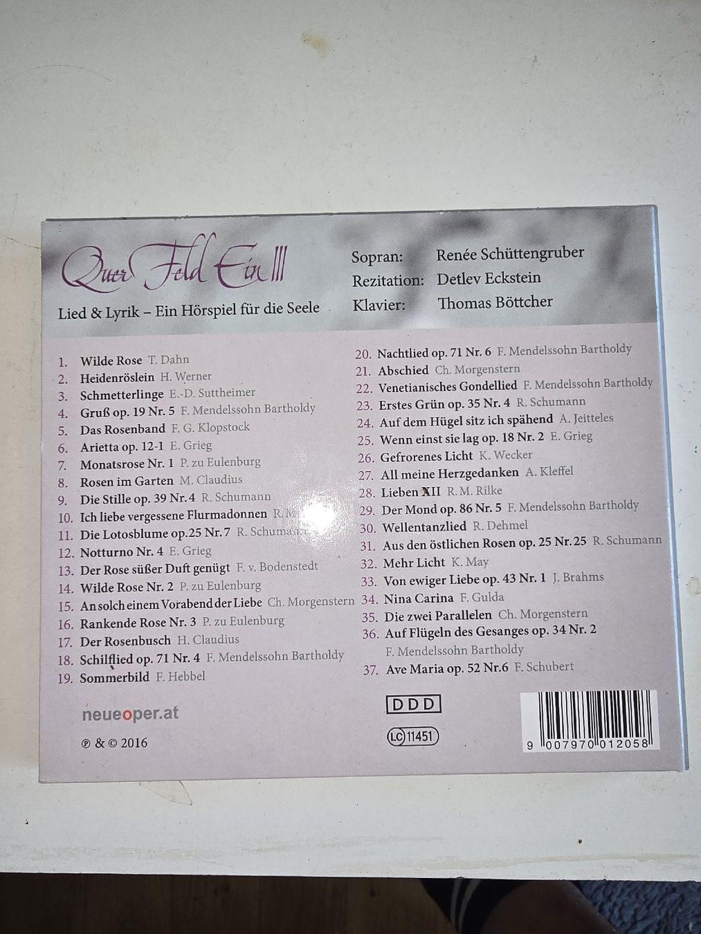 CD: Renée Schüttengruber CD "Quer Feld Ein" - Lieder & Lyrik – Usato da Oberbüren venduto da Elk2025 2