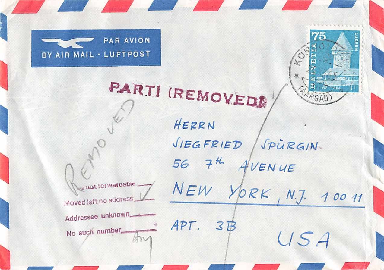 Tutti i francobolli: 5 FLUGBRIEFE u.a. MENZINGEN nach SÜDINDIEN – Usato da Lufingen venduto da philatelieshop 7