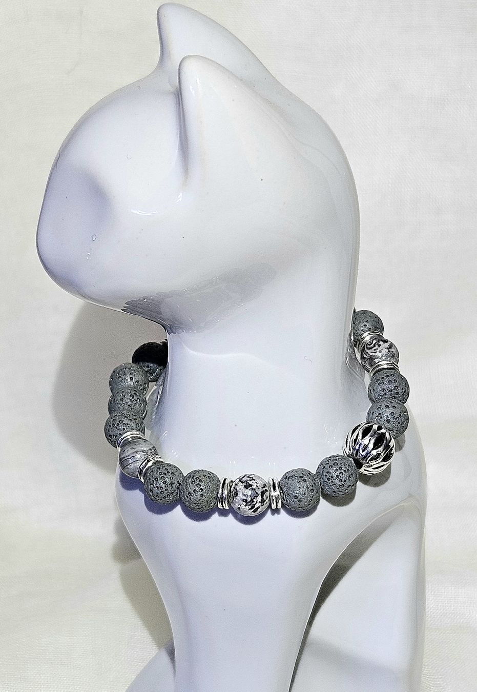 Bracciali & Braccialetti: graue Lavastein-Mix Armk. - Spendenaktion – Nuovo (secondo la descrizione) da Unterkulm venduto da Nachtigall 5