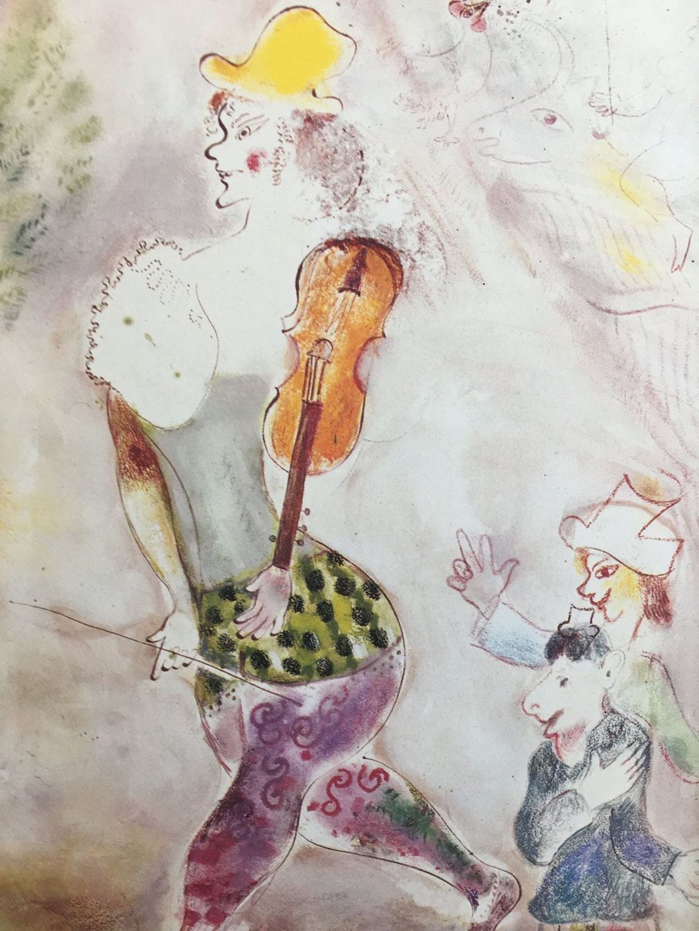 Grafica & Litografie: Marc Chagall      "Clownesse mit der Geige"    FARBDRUCK – Usato da Nennigkofen venduto da babag