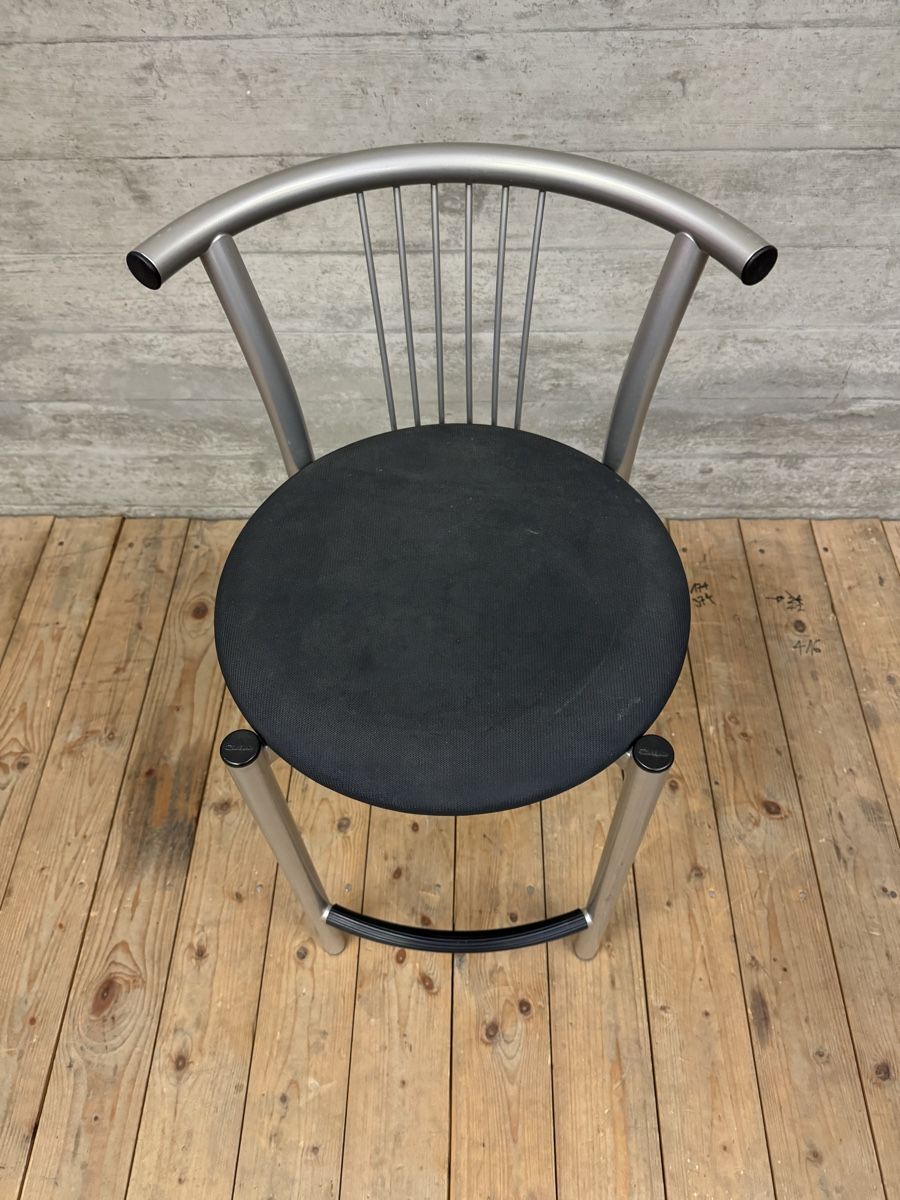 Hocker: Moderner Barhocker mit Lehne, Alu gebürstet – Gebraucht aus Münchenstein von Eclipse6 1