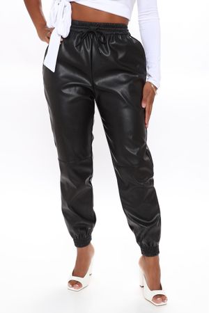 FASHIONNOVA FAUX LEATHER JOGGER HOSE GRÖSSE S