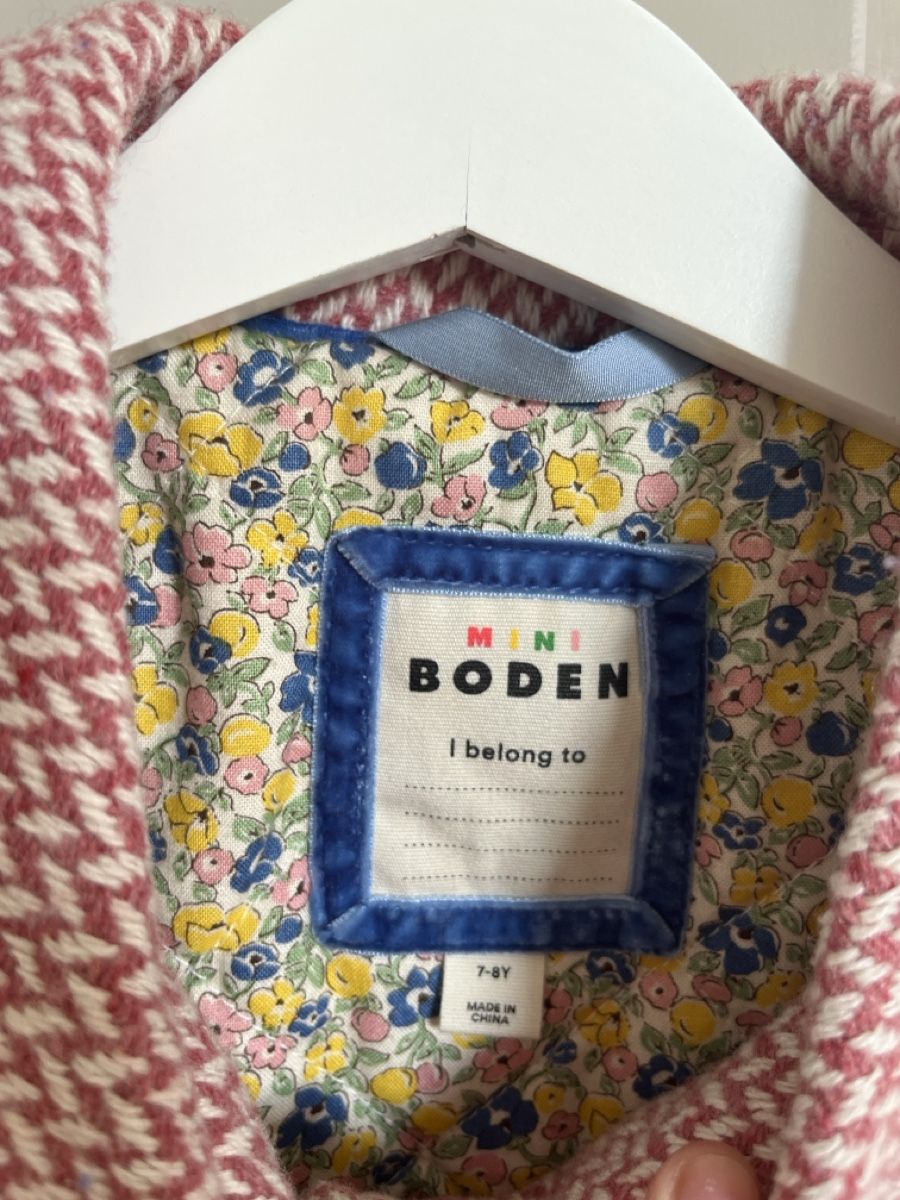 Mini Boden Giacche & Cappotti: Mini Boden Coat Size 7-8Y pink herringbone wool coat – Nuovo (secondo la descrizione) da Küssnacht am Rigi venduto da eni_fl2x 1