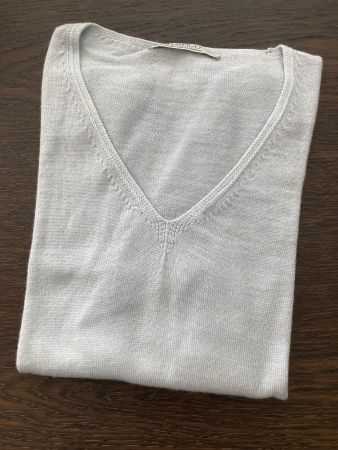 HAWICO PULLOVER, GR. S, MERINO/SEIDE/KASCHMIR, HELLBLAU