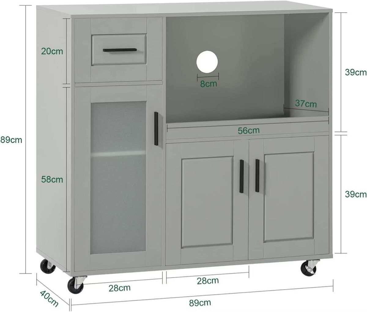 Cucine complete: Küchenschrank Grau mit Rollen – Usato da Lyss venduto da MrsRosalie484 1