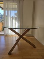 Esstisch AGERBY Ø119 Glas/Eiche natur