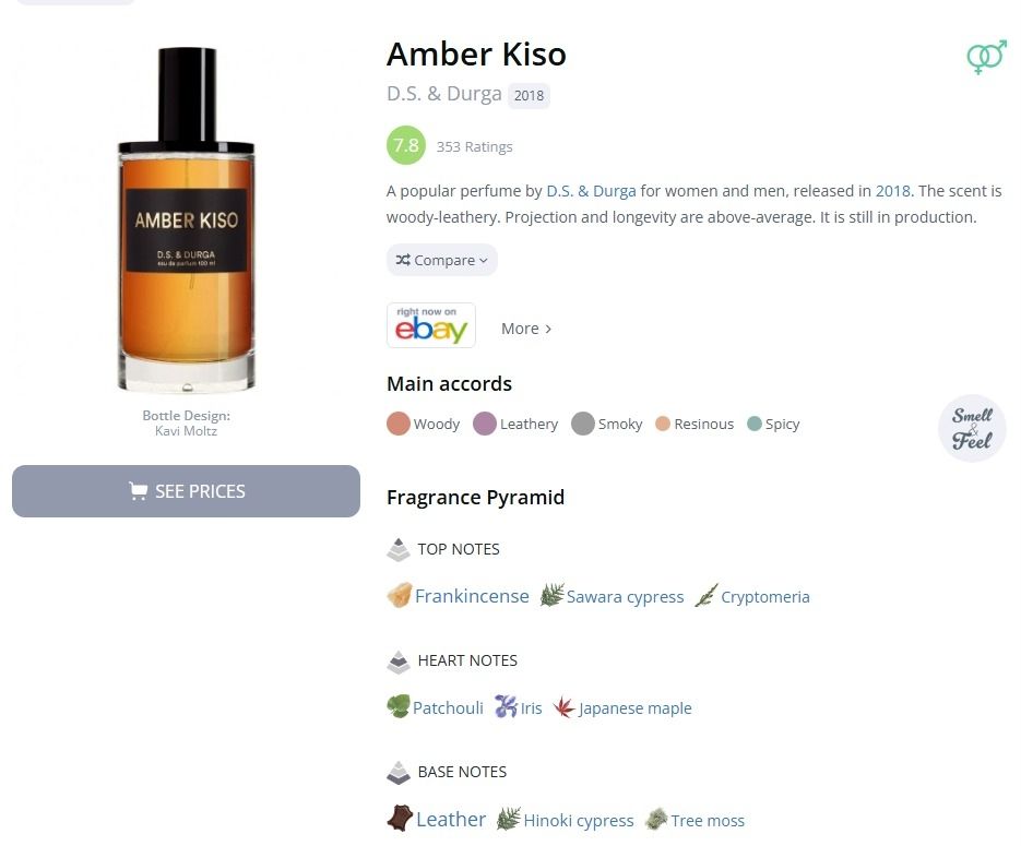 Parfum & Eau de Toilette: Decant Amber Kiso – D.S. & Durga – Gebraucht aus Lausanne von Andonia 1